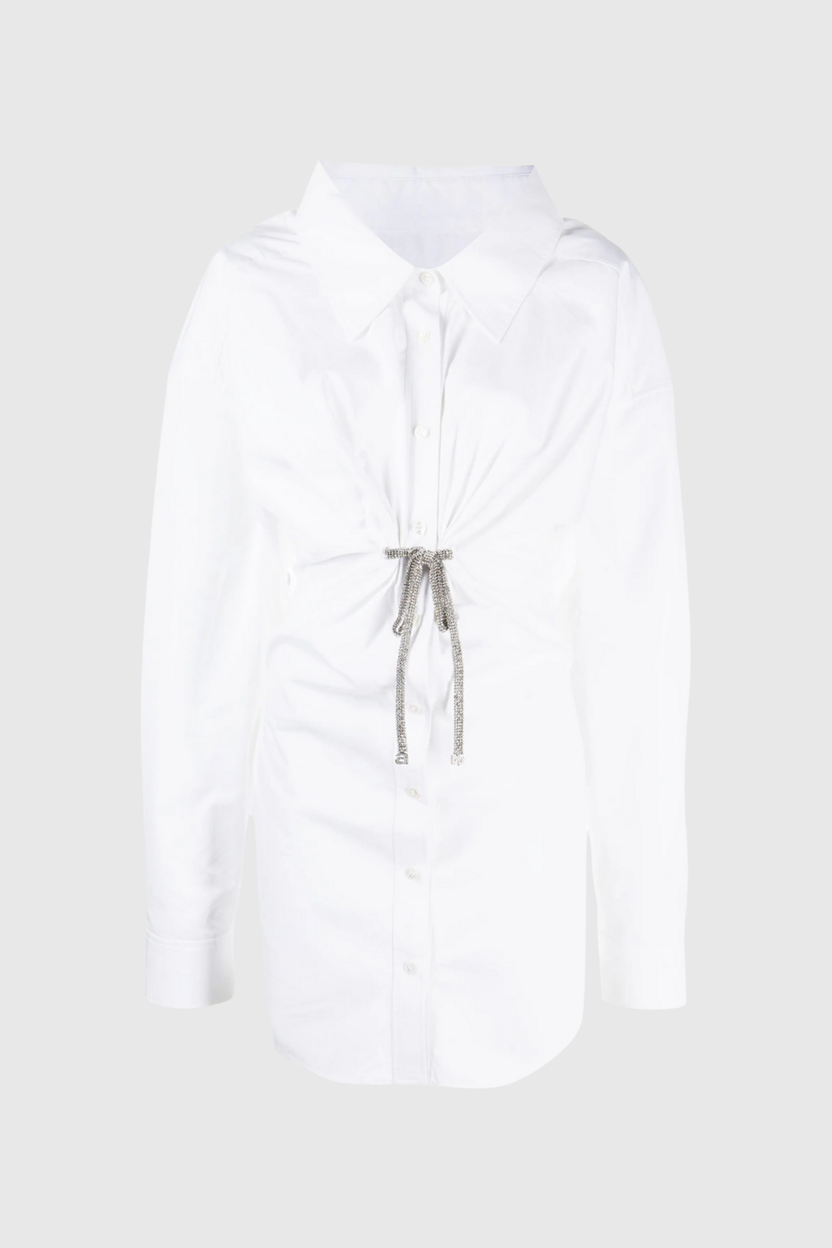 Macie – Weißes Minikleid mit Revers und Schleife