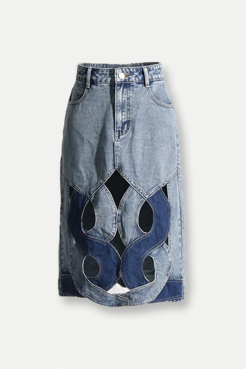 Madison Cutout Denim Skirt