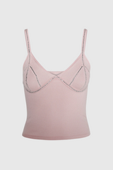 Marigold – Verziertes Spaghetti-Top aus Strick