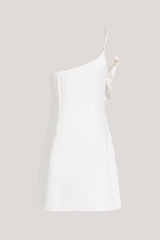 Martha Flower – Weißes One-Shoulder-Minikleid
