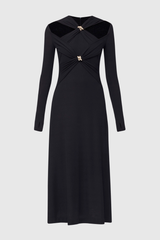 Maryam Cross Maxi Dress In Black