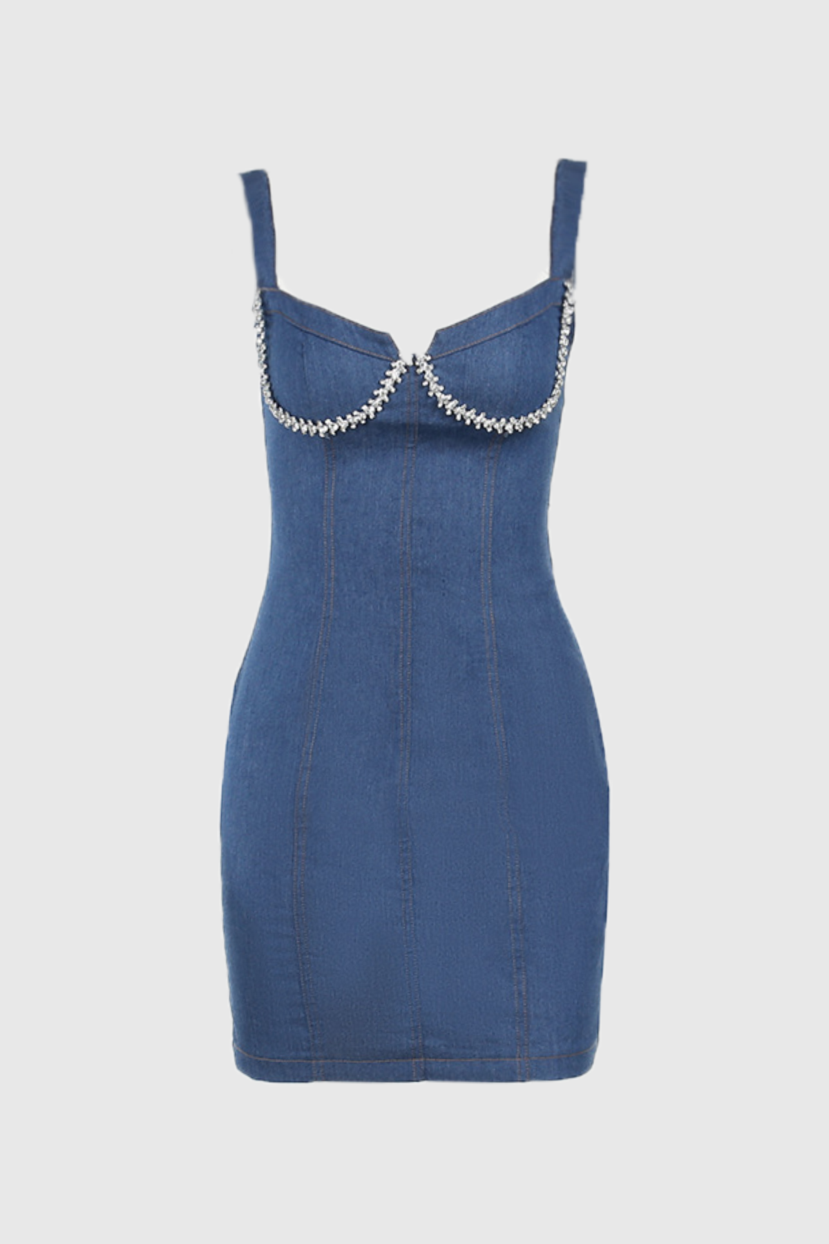 Maysa – Mit Strass verziertes Jeans-Minikleid