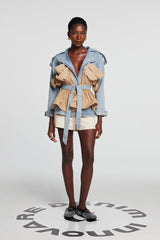 Noor Deconstructed Ruffle Denim Jacket