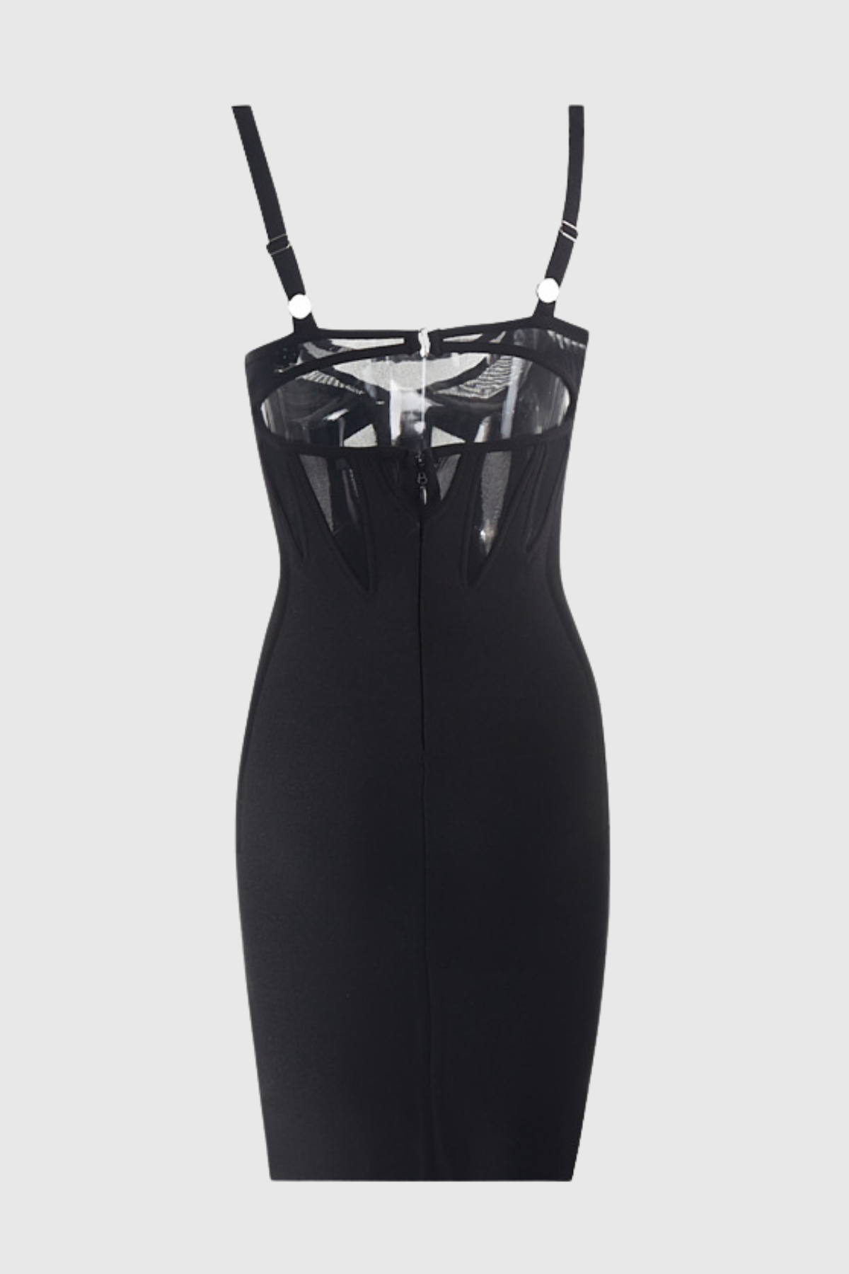Nyomi durchsichtiges, ärmelloses Minikleid aus Netzstoff