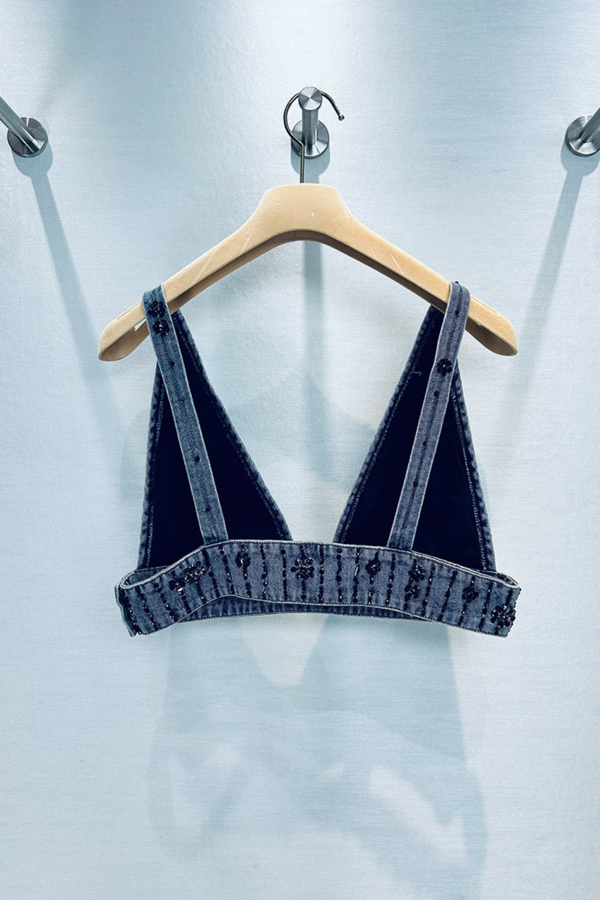 Rückenfreies Jeanstop „Pablo“ mit Strass