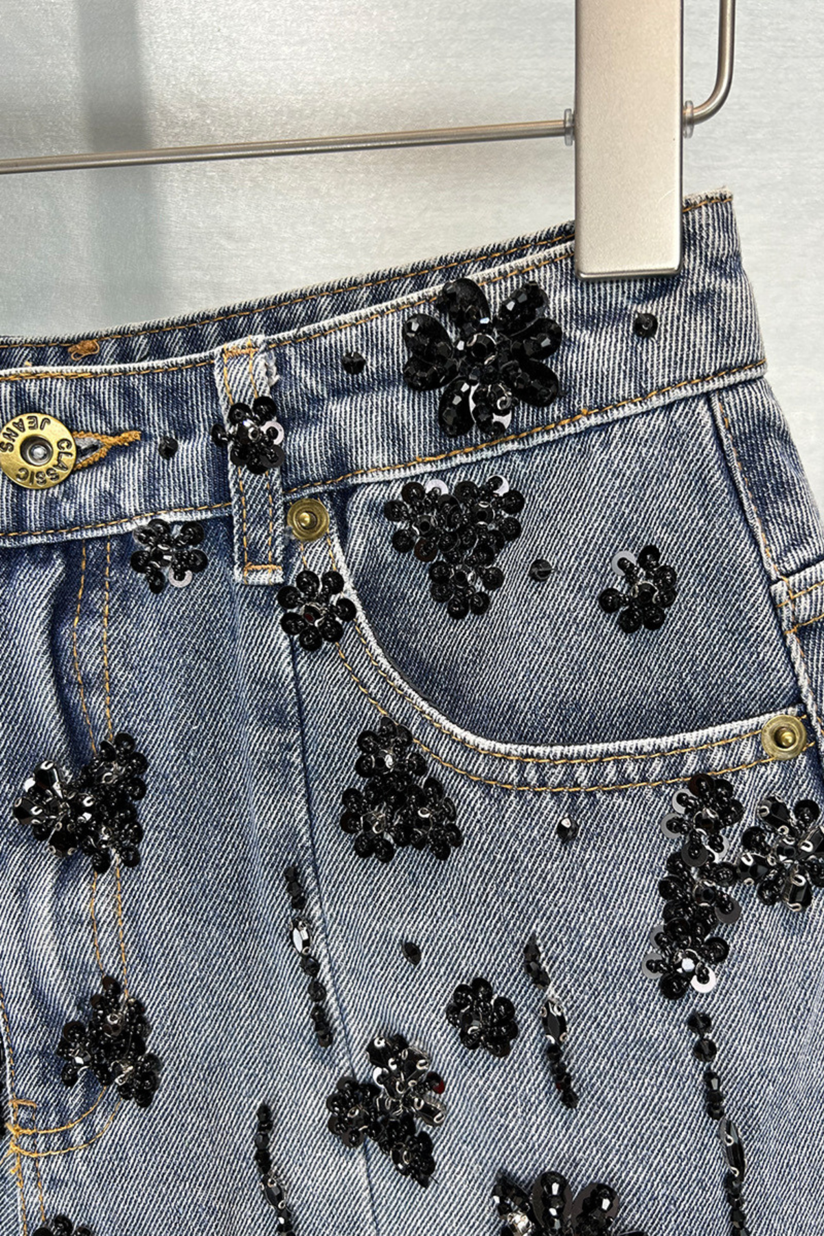 Pablo Rhinestone Short Jeans