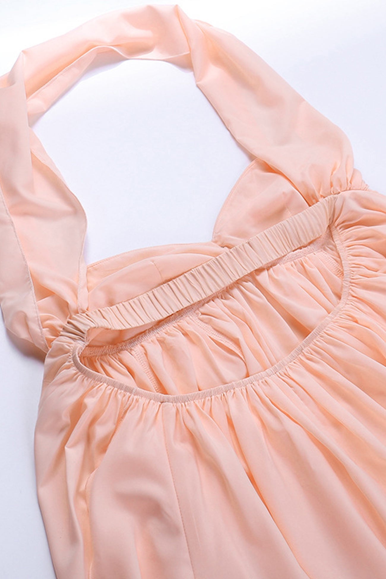 Pink Halter Ruffle Irregular Strapless Dress