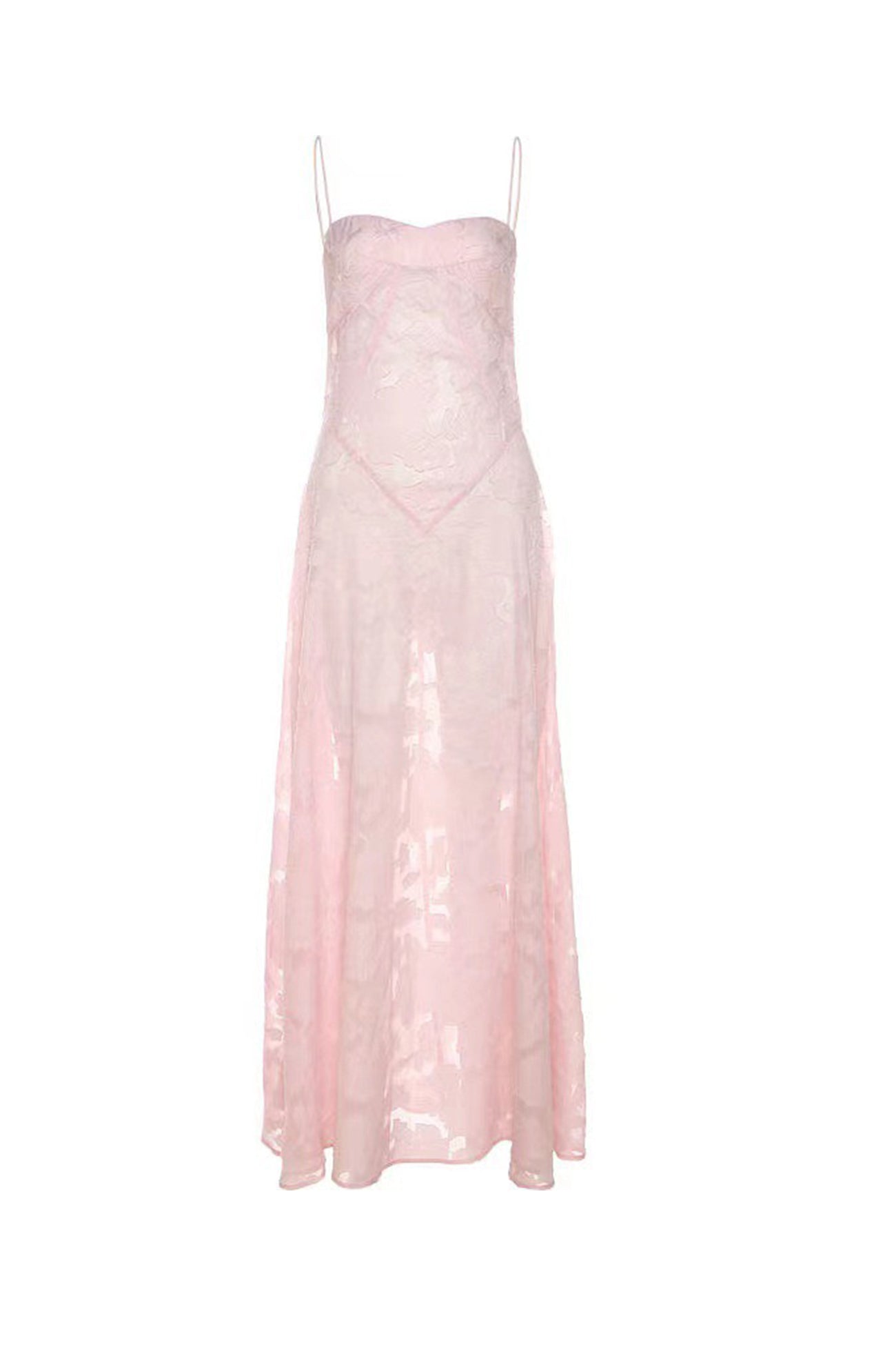 Rosa Jacquard-Korsett-Camisole-Kleid