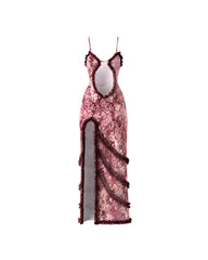 Maxi-Wickelkleid mit tiefem Ausschnitt