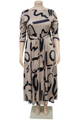 Bedrucktes Kleid mit Bindegürtel