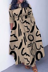 Bedrucktes Kleid mit Bindegürtel