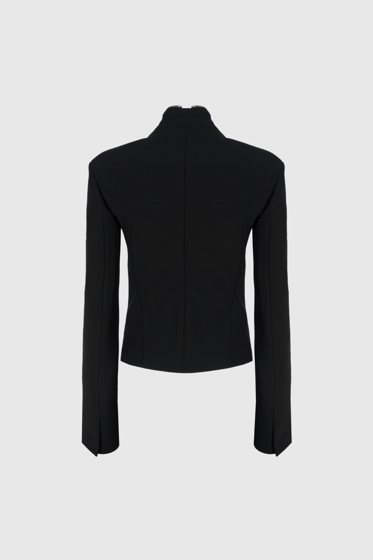 Prisha Zipper V Neck Short Jacket In Black