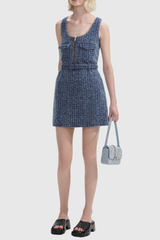 Ärmelloses Minikleid Rayne mit Reißverschluss und Schnalle