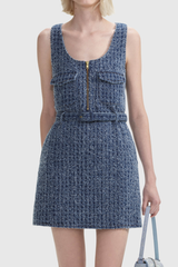 Ärmelloses Minikleid Rayne mit Reißverschluss und Schnalle