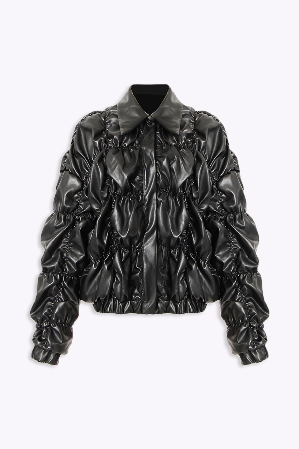 Reese Ruched Leather Jacket