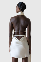 Regan Ruch Neckholder-Minikleid aus Satin