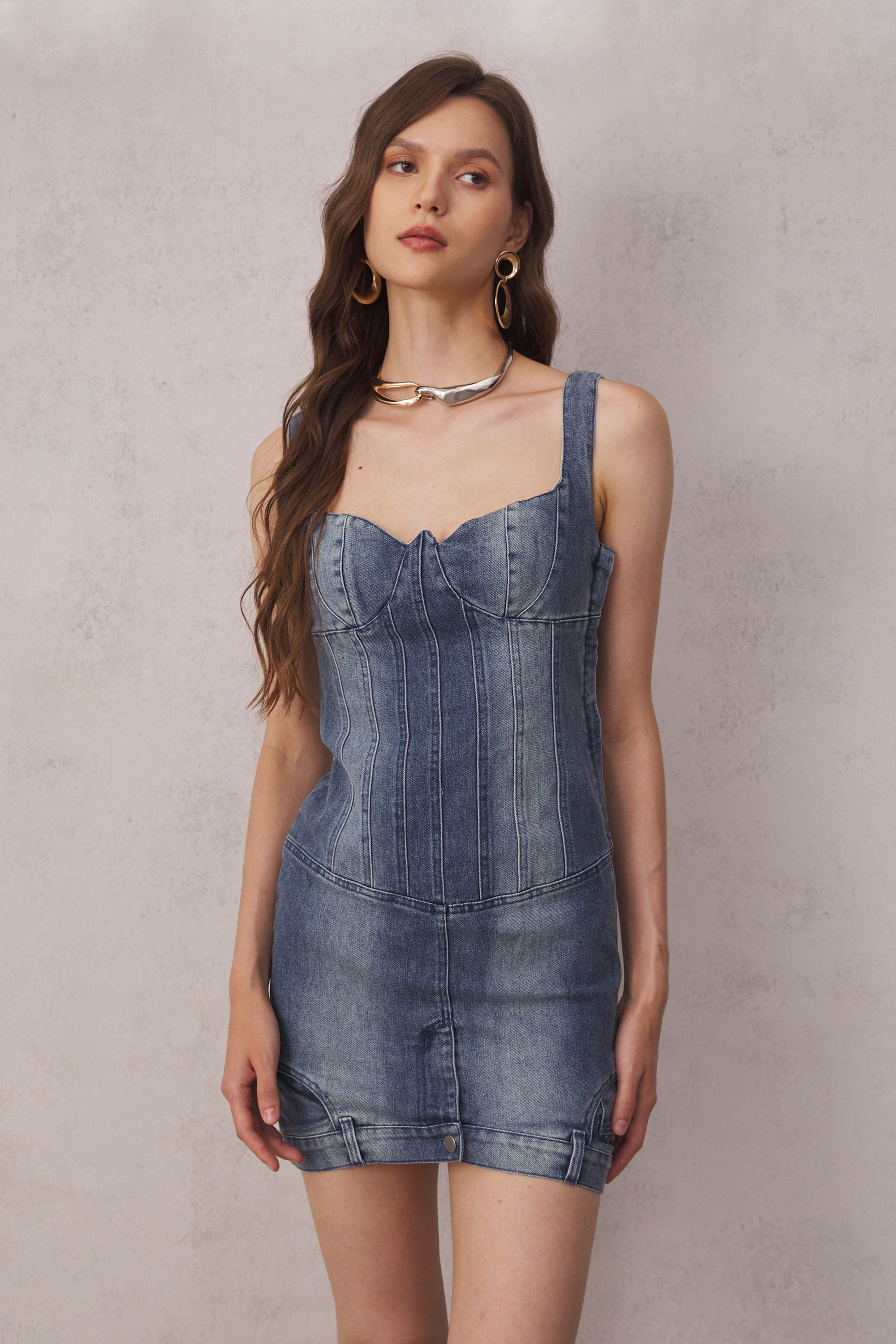 Reina Deconstruct Bustier-Minikleid