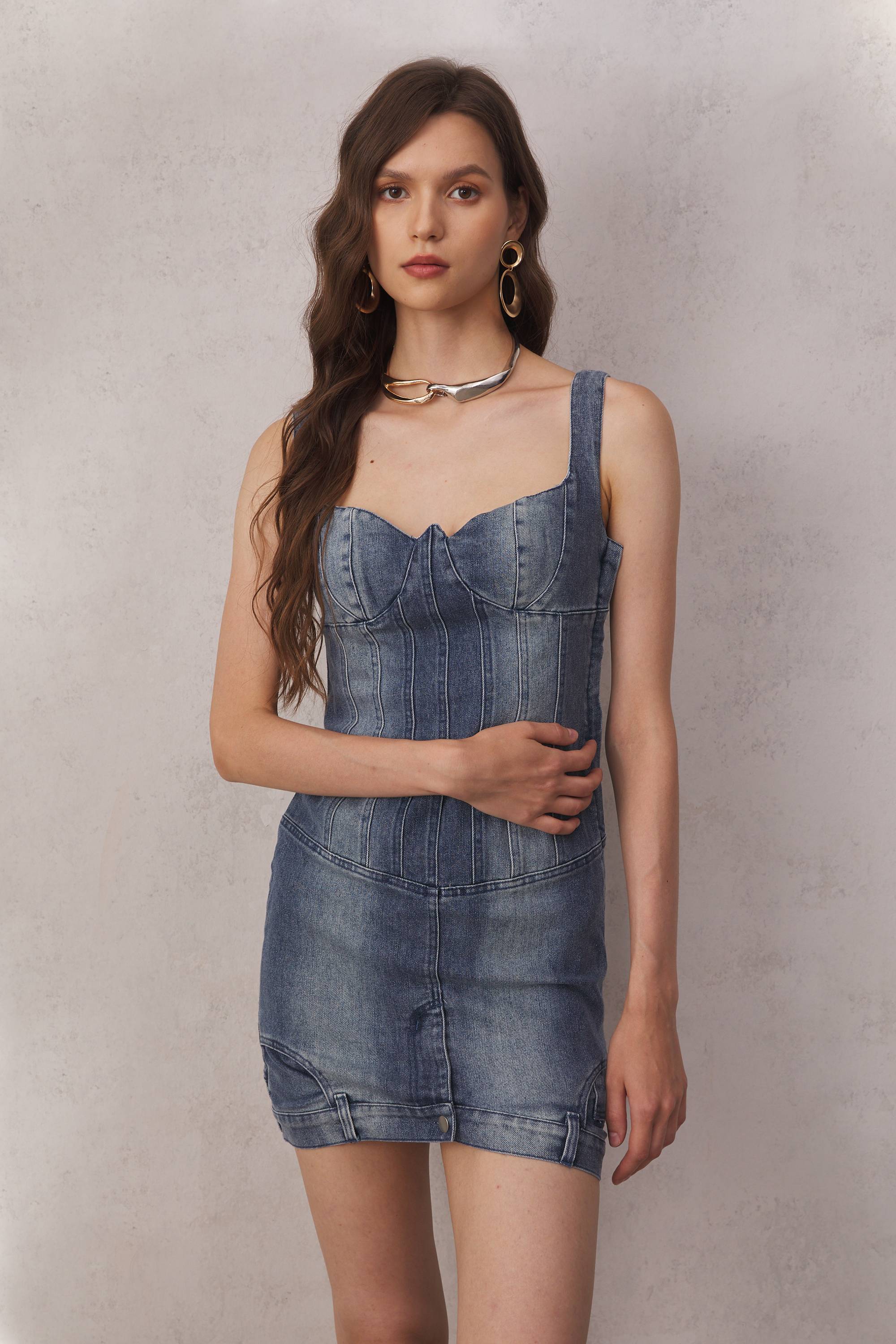 Reina Deconstruct Bustier-Minikleid