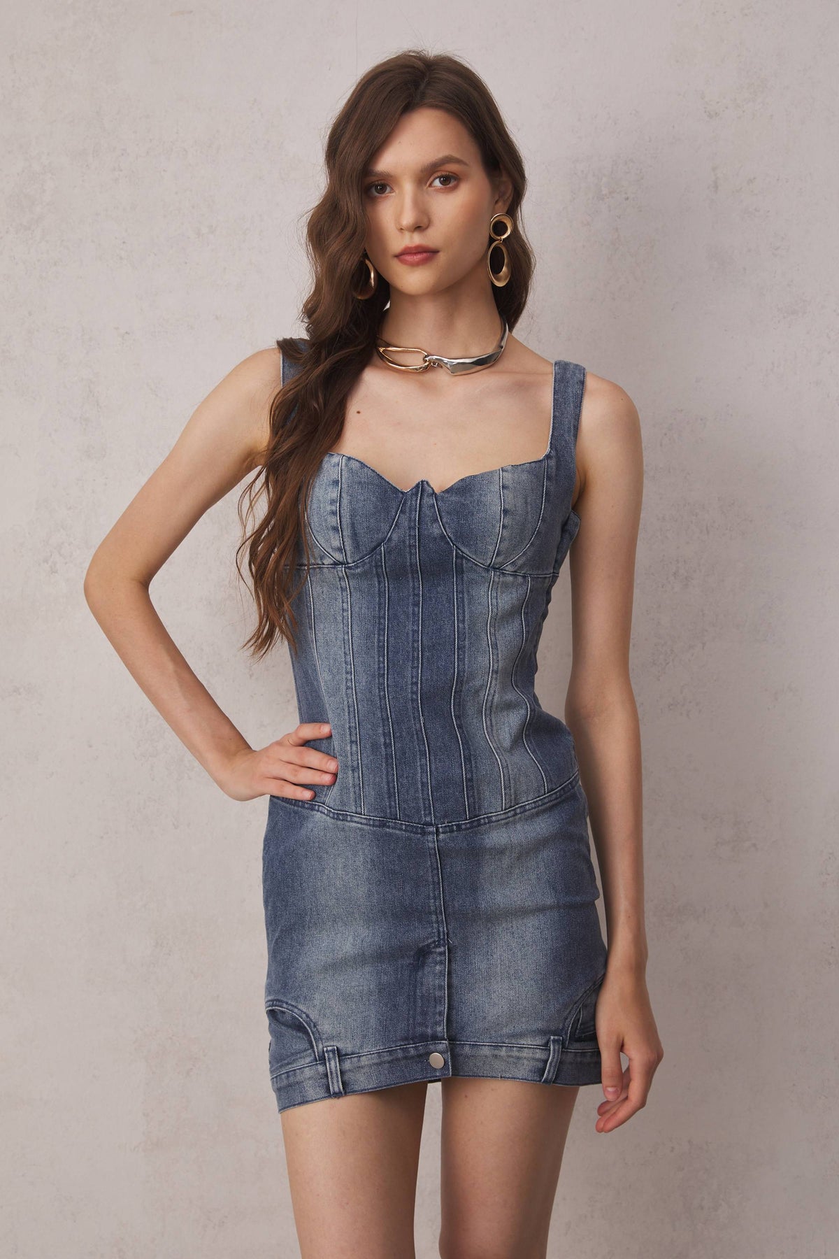 Reina Deconstruct Bustier-Minikleid