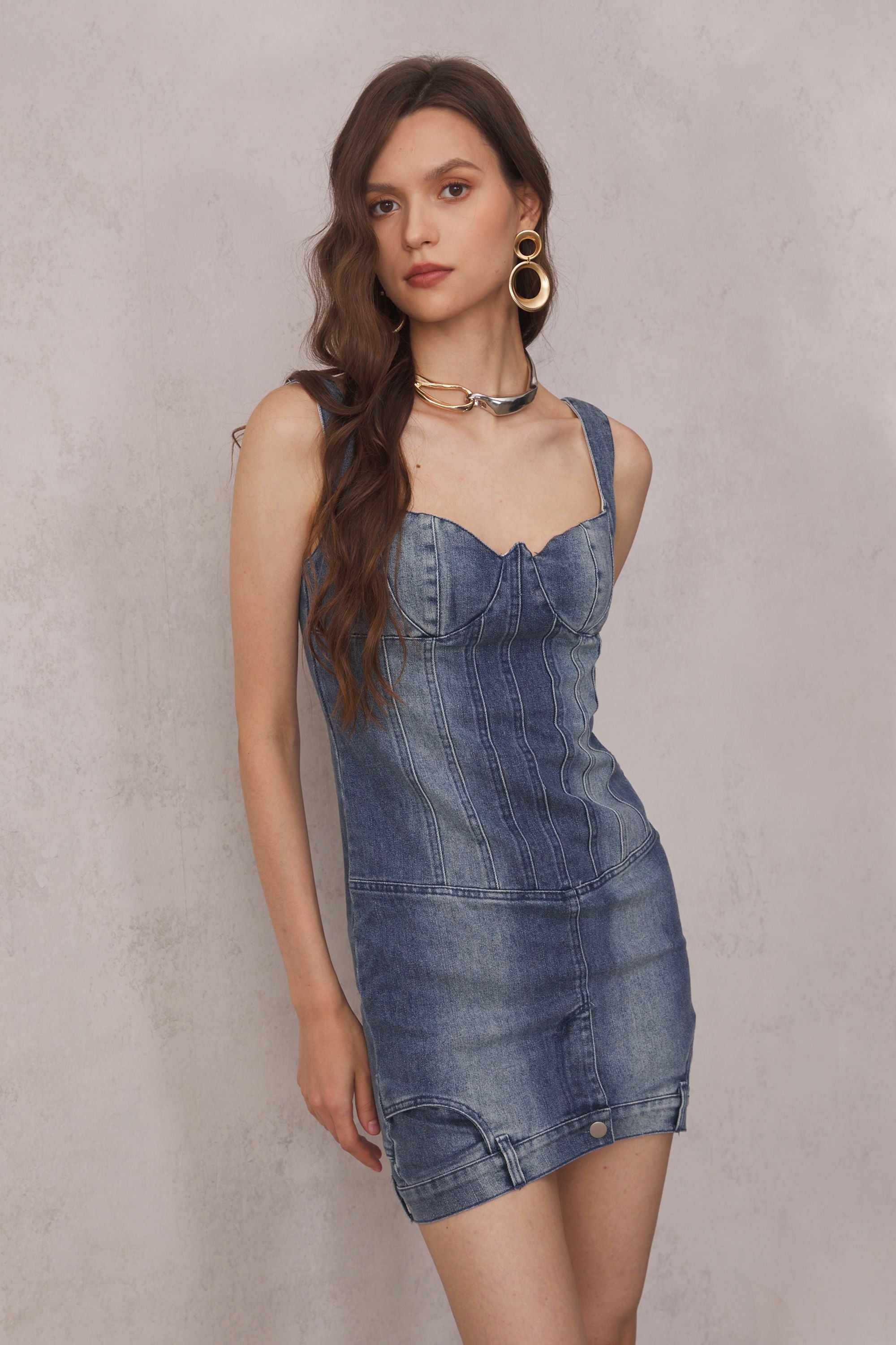 Reina Deconstruct Bustier-Minikleid