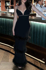 Flauschiges Camisole-Kleid mit Strasssteinen