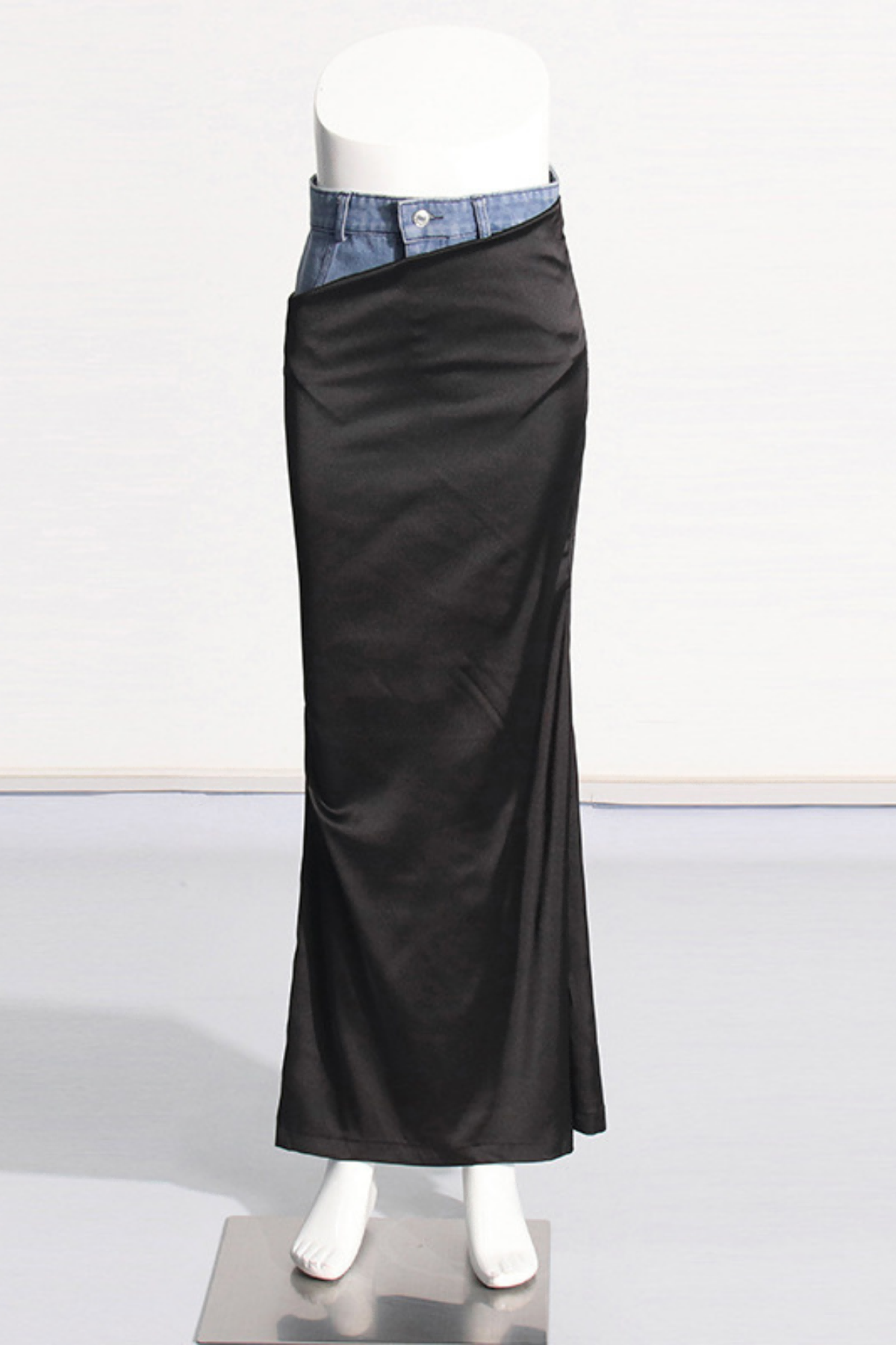 Ronny Denim Hollow Maxi Skirt