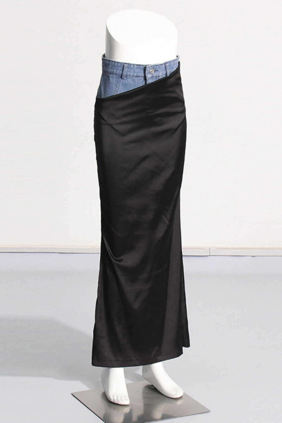 Ronny Denim Hollow Maxi Skirt