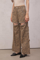 Roselyn Leopard Rhinestone Embellished Jeans