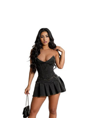 Plissiertes Minikleid aus Denim