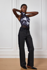 Rückenfreies Neckholder-Top aus Saphirspitze