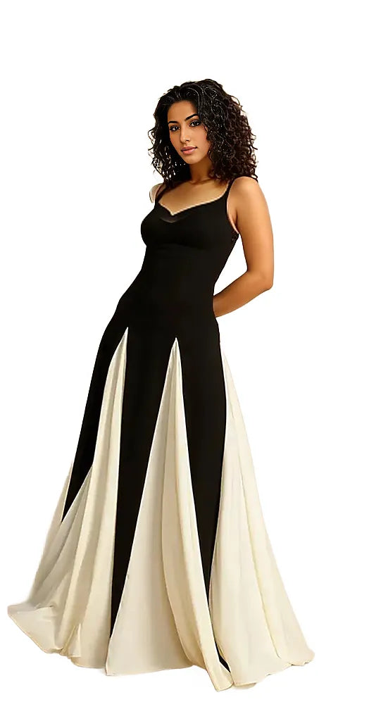 Zweifarbiges Maxikleid
