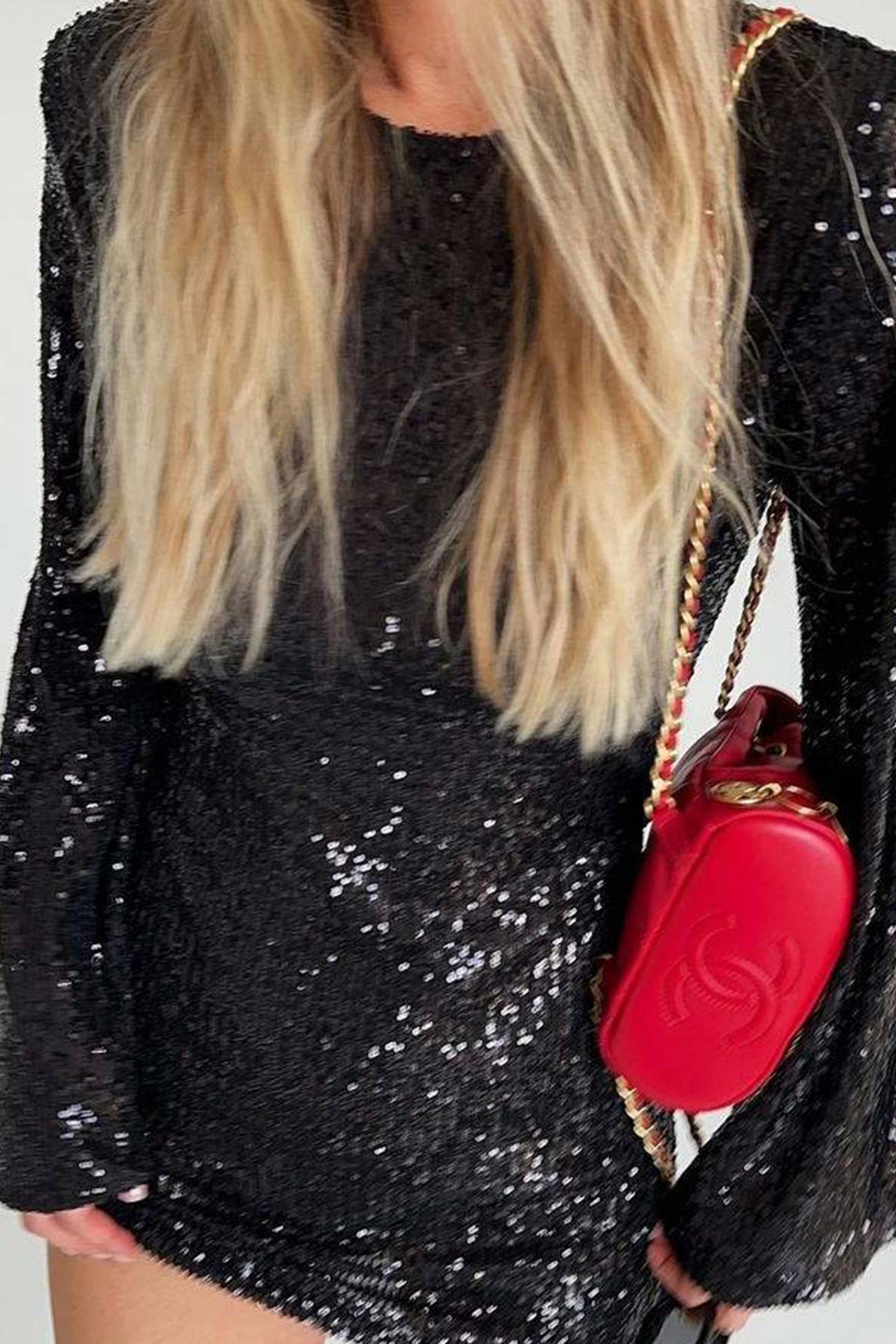 Sequins Flares Sleeve Dress