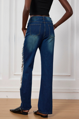 Seraphina – Zerrissene Jeans mit Kettenausschnitt