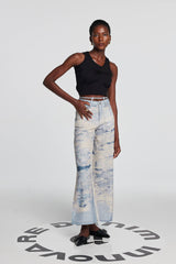 Siena Print Low Rise Lace Up Jeans