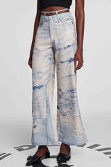 Siena Print Low Rise Lace Up Jeans