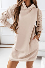 Solid Hooded Mini Dress