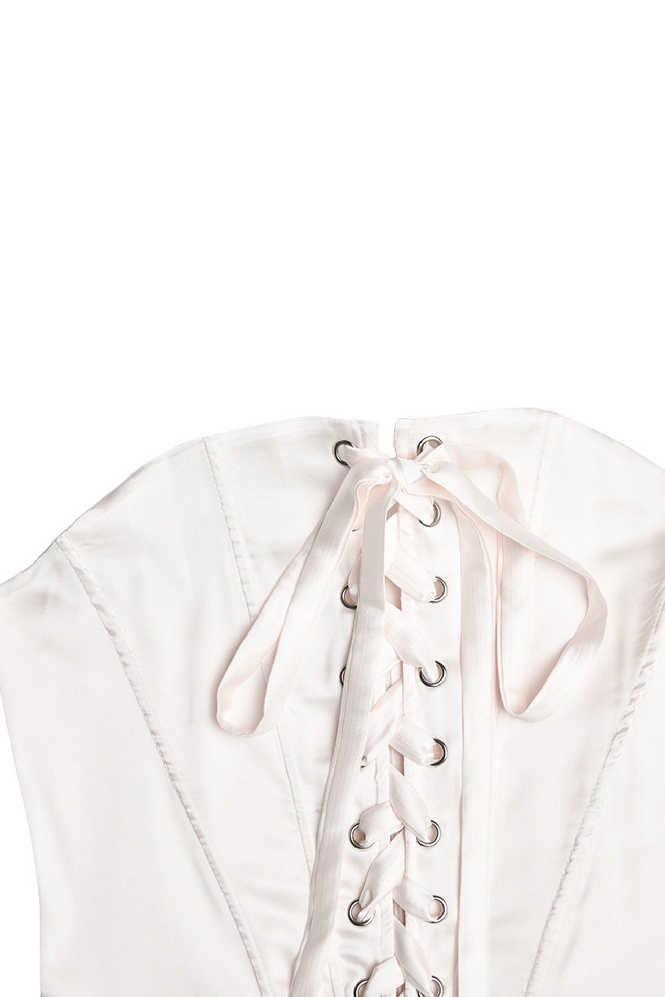 Trägerloses Korsettkleid mit Rüschen und Bindeband