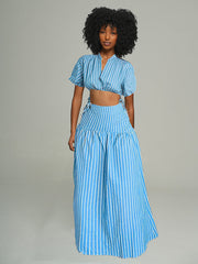 Stripe Crop Top & Skirt Set