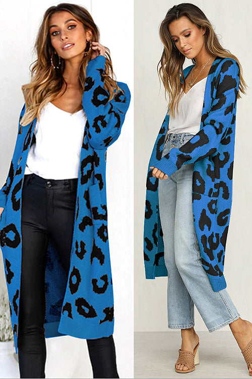 Chancery Leopard Print Knit Sweater Coat - 8 Colors