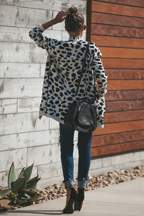 Accomplished Leopard Print OL Knit Cardigan