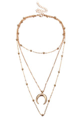 Crescent Bead Layered Necklace