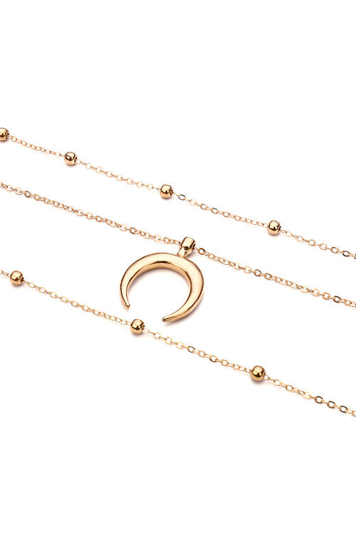 Crescent Bead Layered Necklace
