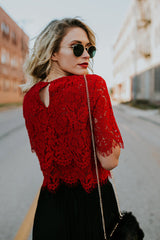 Marry Me Spitzen-Kurzarmtop – 3 Farben