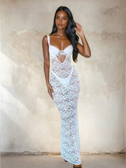 Weißes Spitzenkleid 