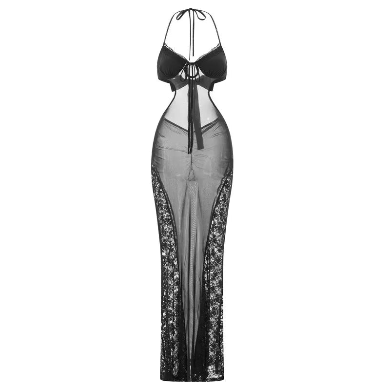 Durchsichtiges Spitzenkleid für Damen
