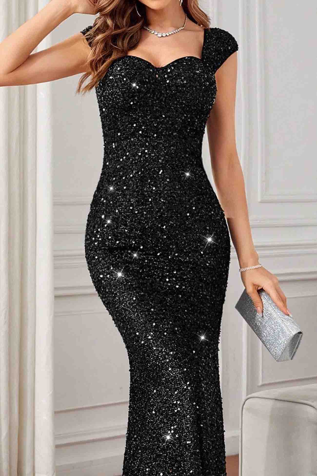 Sequined Sleeveless Maxi Dress