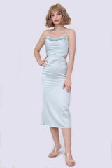 Einfarbiges, rückenfreies Cami-Kleid mit Bindeband