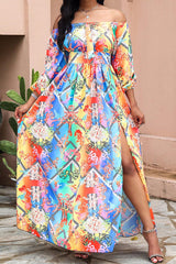 Stilvolles Maxikleid mit PolkaDots-Print und V-Ausschnitt aus Spitze