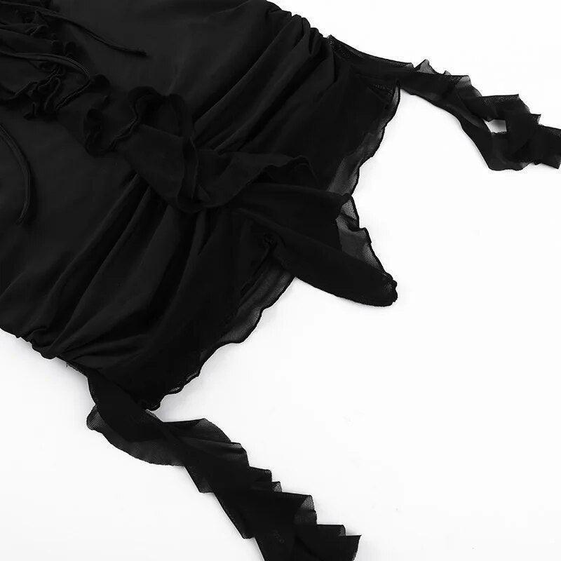 Minikleid mit Bindeband vorne