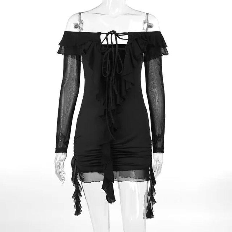 Minikleid mit Bindeband vorne